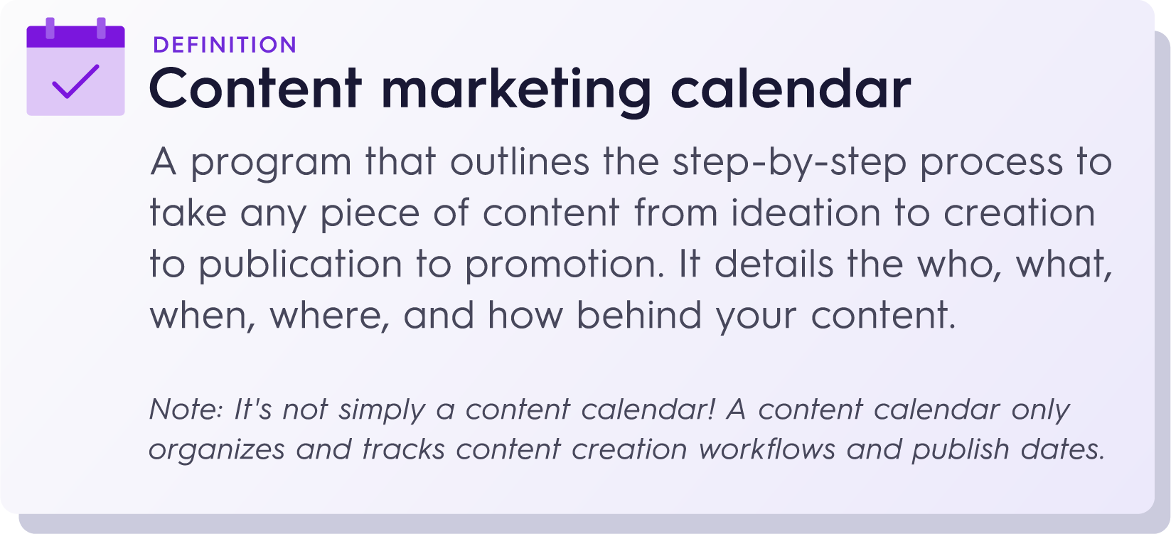 Content Marketing Calendar Definition